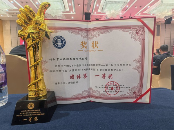 团体一等奖奖杯和证书