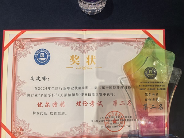 高建峰个人奖杯和证书